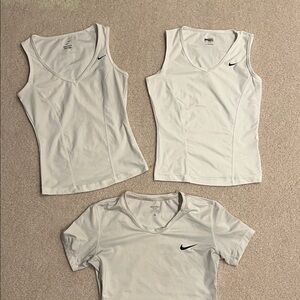 Nike Women's White Tank Tops Trio